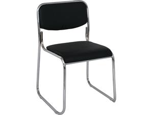 Καρέκλα Επισκέπτη CAMPUS Στοιβαζόμενη Χρώμιο Μέταλλο, Soft Pu Μαύρο [Ε-00018580] Ε553,1W (1 τεμάχιο) (Μαύρο)